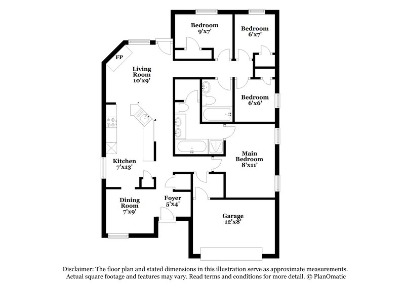 2,525/Mo, 7218 Sierra Way Dallas, TX 75241 Floor Plan View