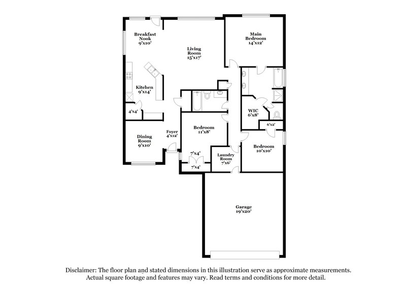 2,095/Mo, 7312 Sierra Way Dallas, TX 75241 Floorplan View