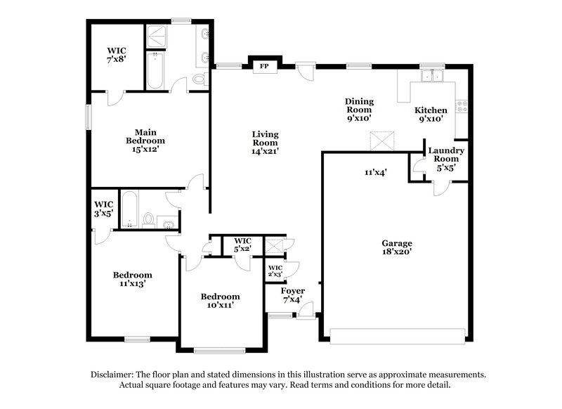 2,160/Mo, 1104 Havenbrook Dr Arlington, TX 76001 Floor Plan View