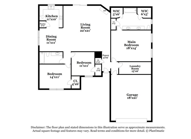 2,270/Mo, 4200 Cypress Springs Dr Arlington, TX 76001 Floorplan View