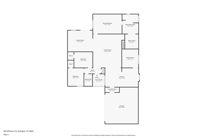 2,295/Mo, 426 Rifleman Trail Arlington, TX 76002 Floor Plan View