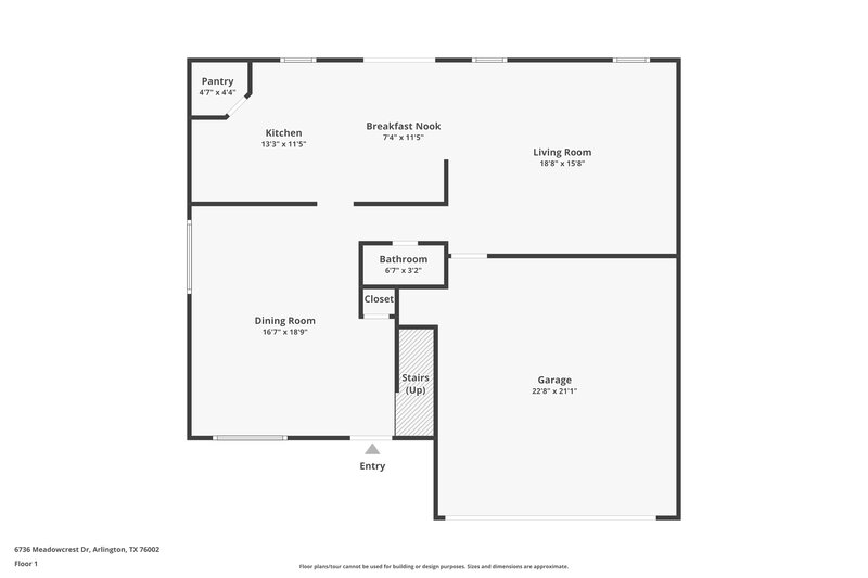 2,325/Mo, 6736 Meadowcrest Dr Arlington, TX 76002 Floor Plan View