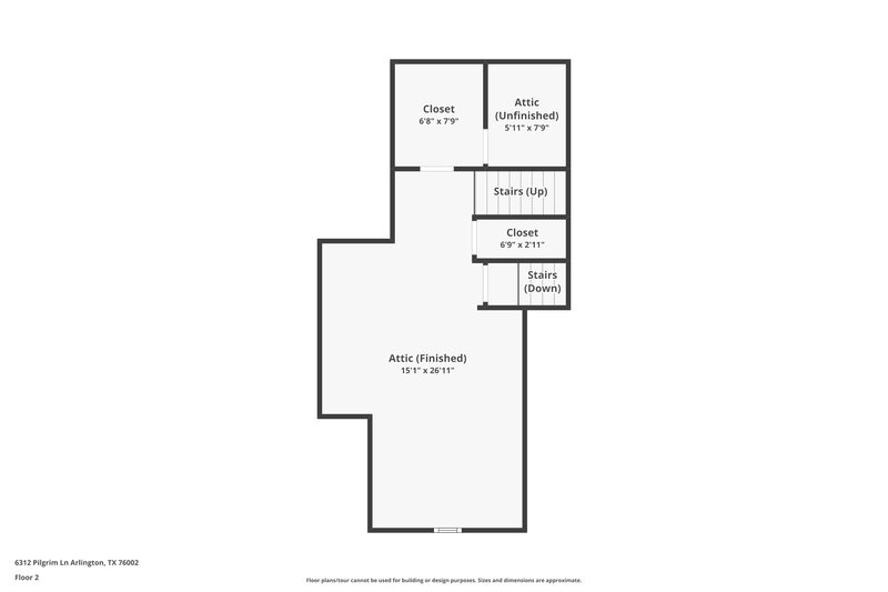 2,535/Mo, 6312 Pilgrim Ln Arlington, TX 76002 Floorplan View 2