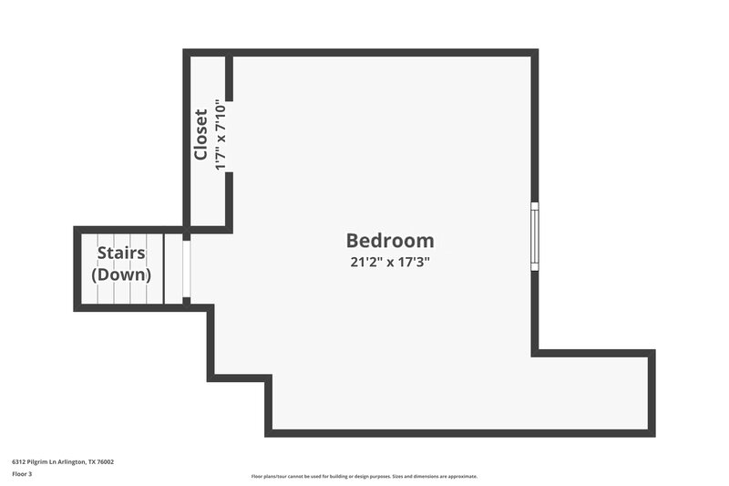 2,535/Mo, 6312 Pilgrim Ln Arlington, TX 76002 Floorplan View 3