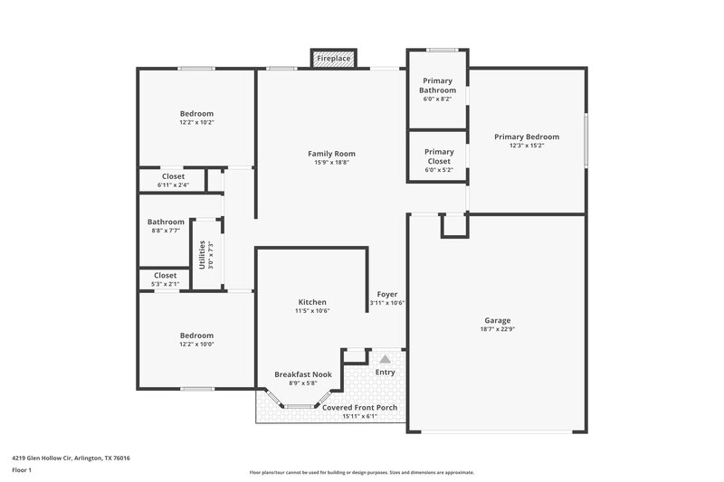 2,180/Mo, 4219 Glen Hollow Circle Arlington, TX 76016 Floor Plan View
