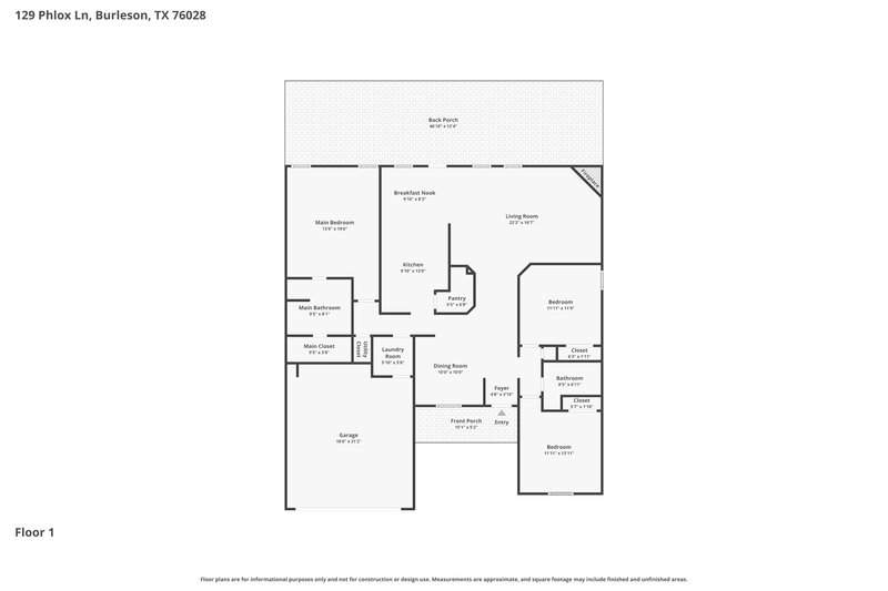 1,890/Mo, 129 Phlox Ln Burleson, TX 76028 Floor Plan View