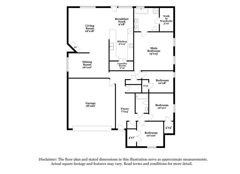 1,815/Mo, 1025 McKavett Dr Burleson, TX 76028 Floor Plan View