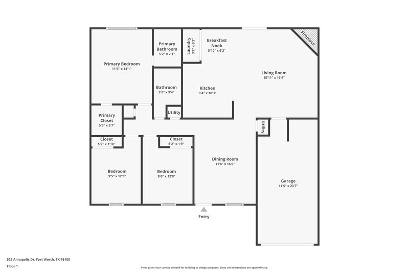 1,665/Mo, 521 Annapolis Dr Fort Worth, TX 76108 Floor Plan View