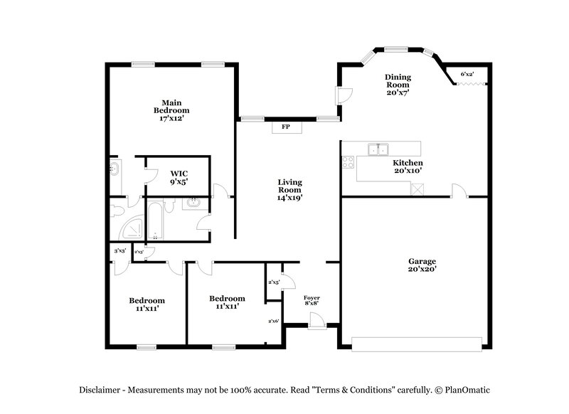 1,895/Mo, 7528 Beckwood Dr Fort Worth, TX 76112 Floor Plan View
