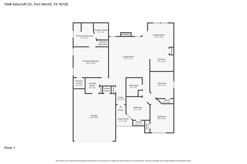 0/Mo, 7448 Ashcroft Circle Fort Worth, TX 76120 Floor Plan View