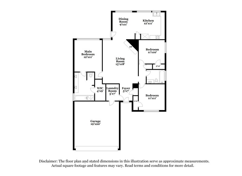 1,950/Mo, 2517 Country Creek Ln Fort Worth, TX 76123 Floor Plan View