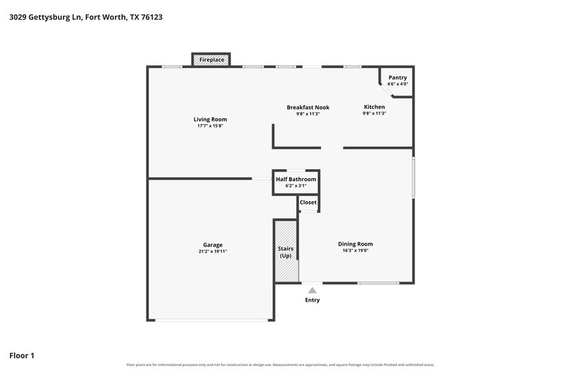 2,225/Mo, 3029 Gettysburg Ln Fort Worth, TX 76123 Floor Plan View