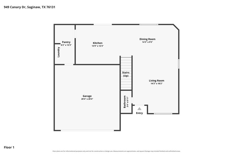 1,945/Mo, 949 Canary Dr Saginaw, TX 76131 Floor Plan View