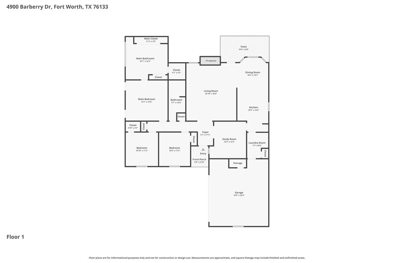 2,115/Mo, 4900 Barberry Dr Fort Worth, TX 76133 Floor Plan View