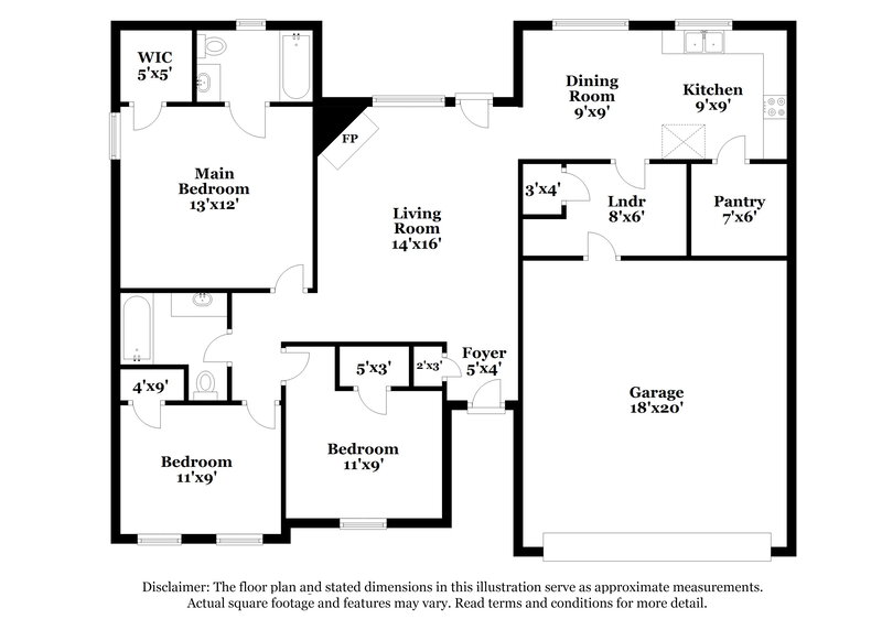 1,765/Mo, 8120 Camelot Rd Fort Worth, TX 76134 Floorplan View