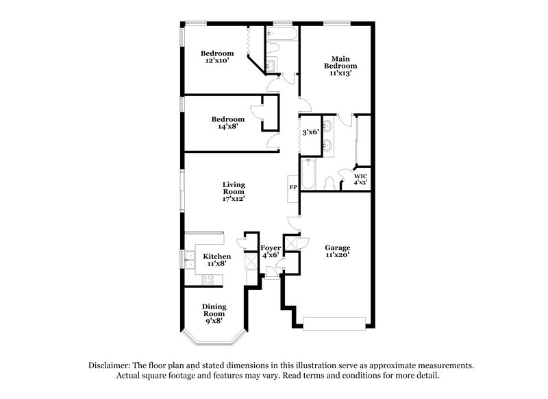 1,725/Mo, 1416 Horncastle St Fort Worth, TX 76134 Floorplan View