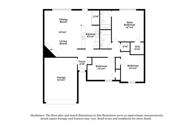 1,875/Mo, 7324 Lea Pl Fort Worth, TX 76140 Floor Plan View