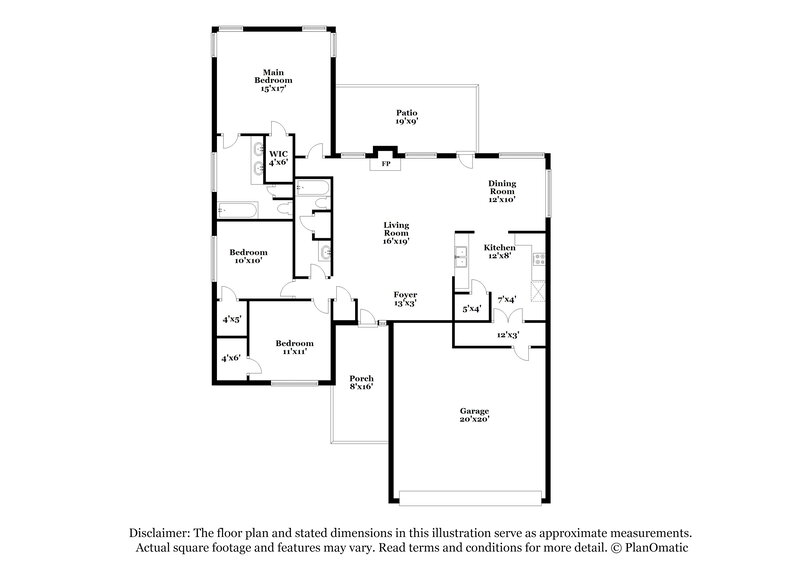 1,960/Mo, 6612 Hightower Dr Watauga, TX 76148 Floorplan View