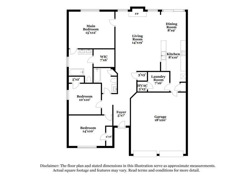 1,665/Mo, 1416 Mosscreek Dr Denton, TX 76210 Floor Plan View