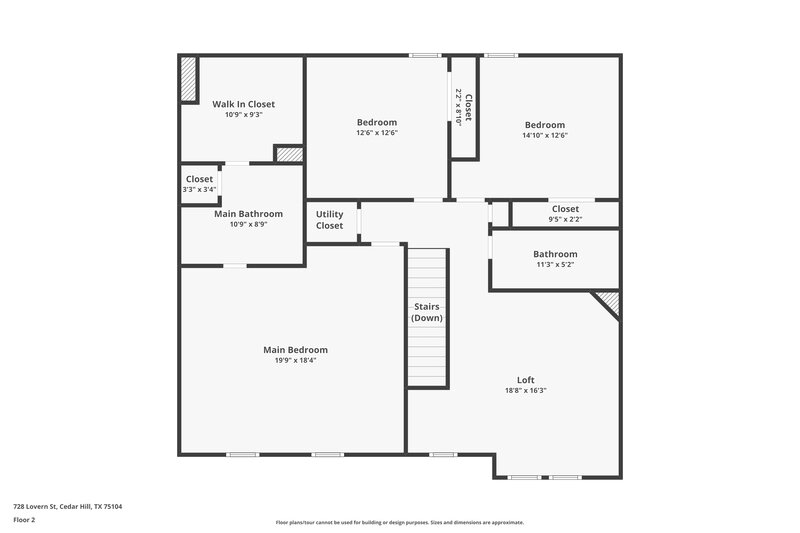 2,370/Mo, 728 Lovern St Cedar Hill, TX 75104 Floor Plan View 2