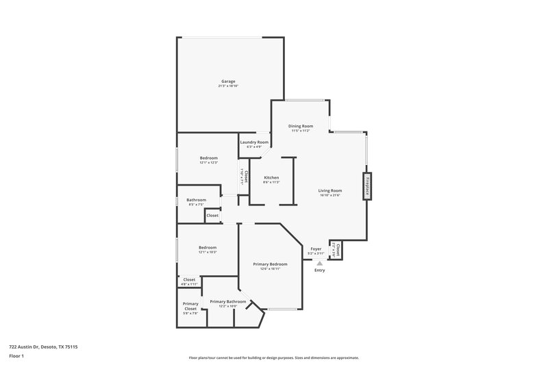 2,185/Mo, 722 Austin Dr DeSoto, TX 75115 Floor Plan View