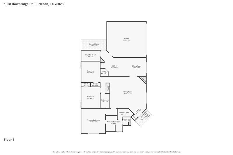 1,935/Mo, 1308 Dawnridge Ct Burleson, TX 76028 Floorplan View