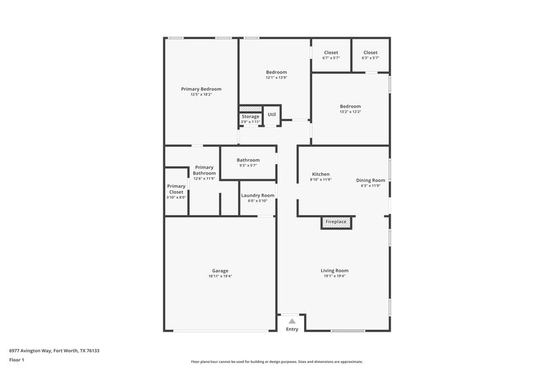 2,580/Mo, 6977 Avington Way Fort Worth, TX 76133 Floor Plan View