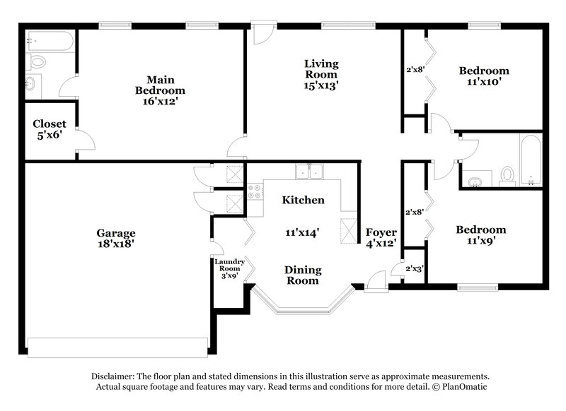 1,805/Mo, 9000 Christopher Circle Fort Worth, TX 76140 Floorplan View