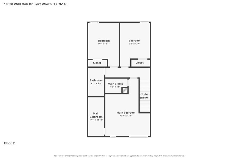 1,740/Mo, 10628 Wild Oak Dr Fort Worth, TX 76140 Floor Plan View 2