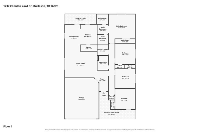 0/Mo, 1237 Camden Yard Dr Burleson, TX 76028 Floor Plan View
