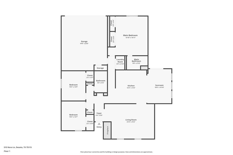 2,180/Mo, 515 Nora Ln DeSoto, TX 75115 Floor Plan View