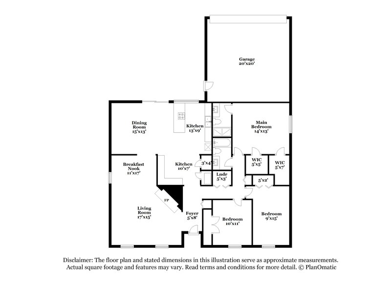 2,055/Mo, 7522 Christie Ln Dallas, TX 75249 Floorplan View