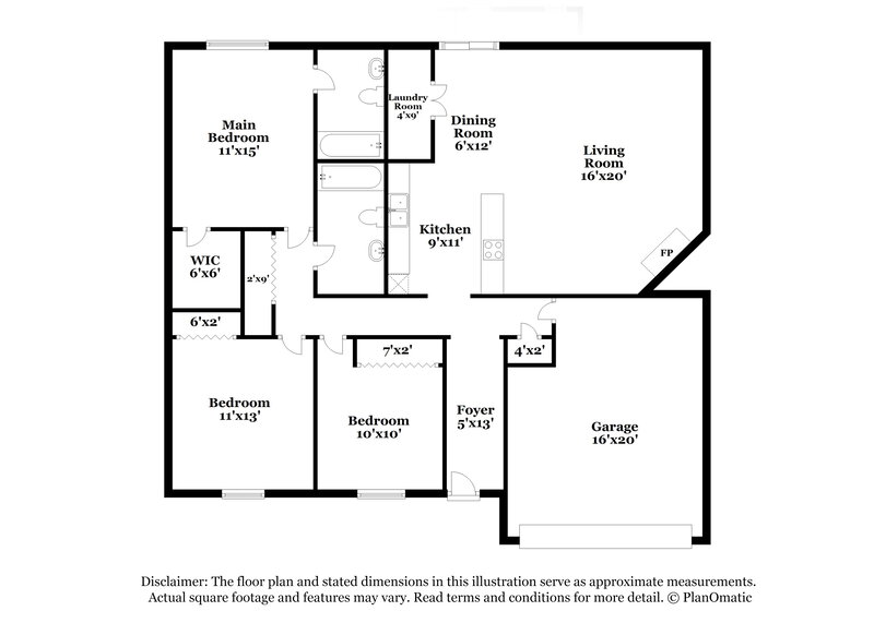 1,785/Mo, 7509 Long Canyon Trail Dallas, TX 75249 Floor Plan View