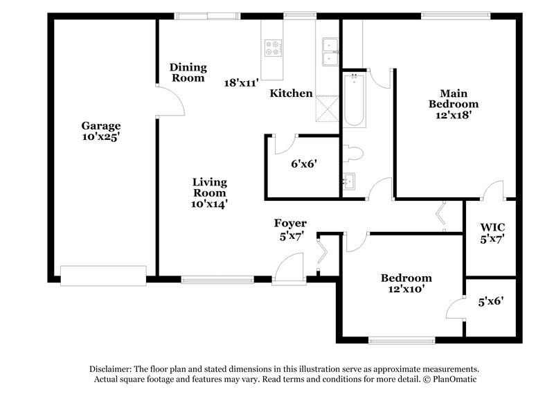 1,720/Mo, 6937 Sandybrook Dr Fort Worth, TX 76120 Floorplan View