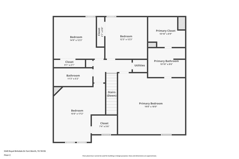 2,320/Mo, 5349 Royal Birkdale Dr Fort Worth, TX 76135 Floor Plan View