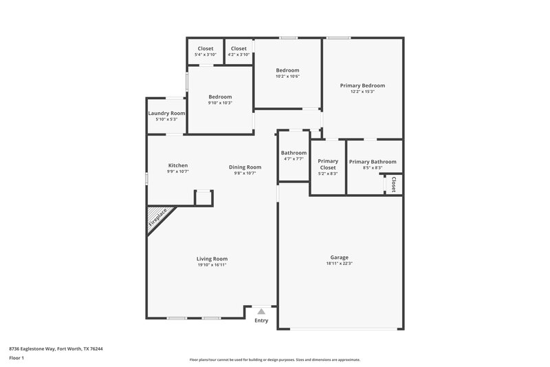 1,915/Mo, 8736 Eaglestone Way Keller, TX 76244 Floor Plan View