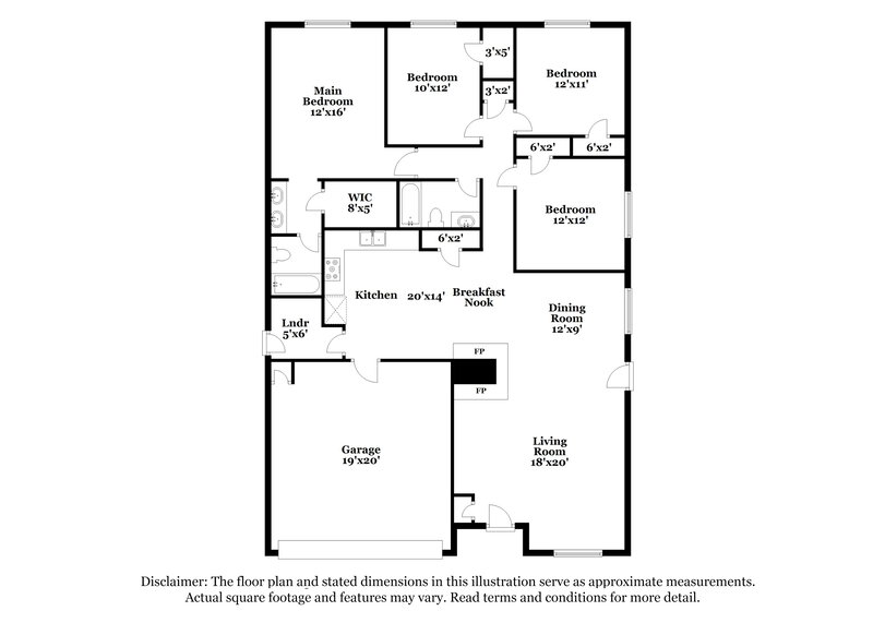 2,153/Mo, 5247 Tato Dr Dallas, TX 75211 Floor Plan View