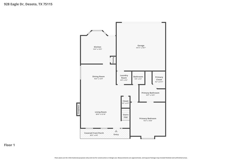 2,735/Mo, 928 Eagle Dr DeSoto, TX 75115 Floor Plan View