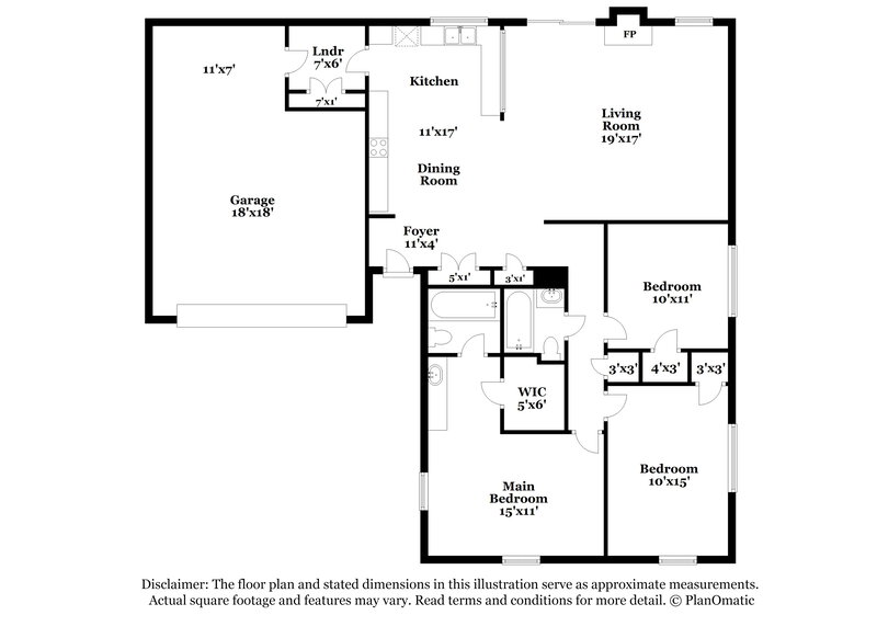 2,075/Mo, 1722 Cliffcrest Dr Duncanville, TX 75137 Floor Plan View