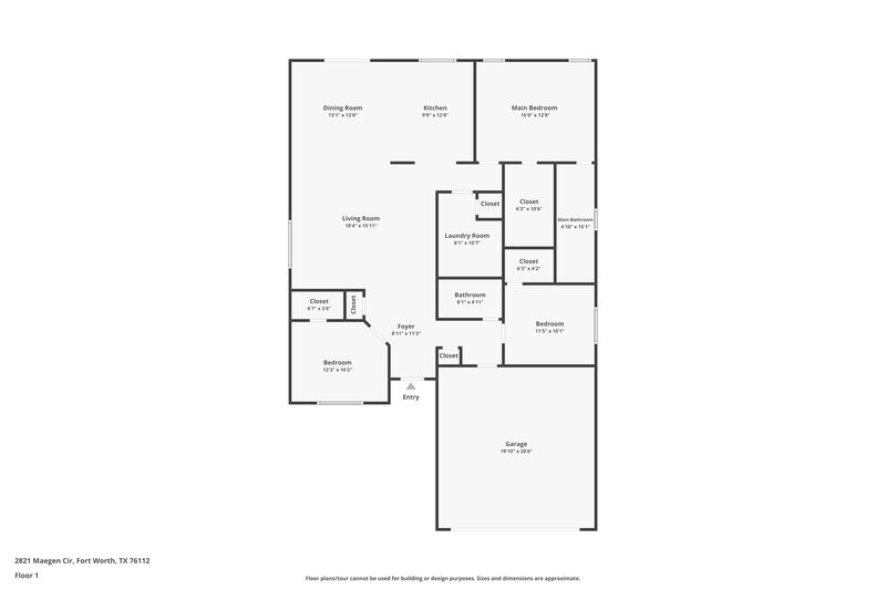 3,310/Mo, 2821 Maegen Circle Fort Worth, TX 76112 Floor Plan View