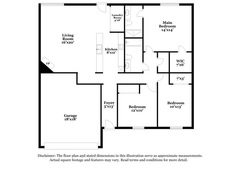 1,980/Mo, 6901 Glenwood Dr North Richland Hills, TX 76182 Floor Plan View
