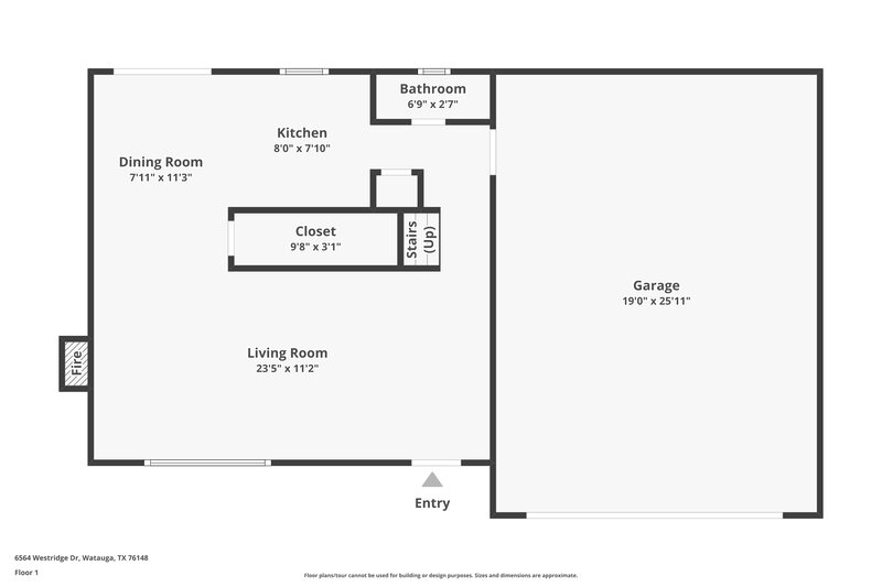 1,905/Mo, 6564 Westridge Dr Watauga, TX 76148 Floor Plan View