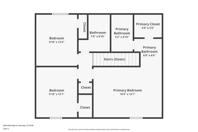 1,905/Mo, 6564 Westridge Dr Watauga, TX 76148 Floor Plan View 2