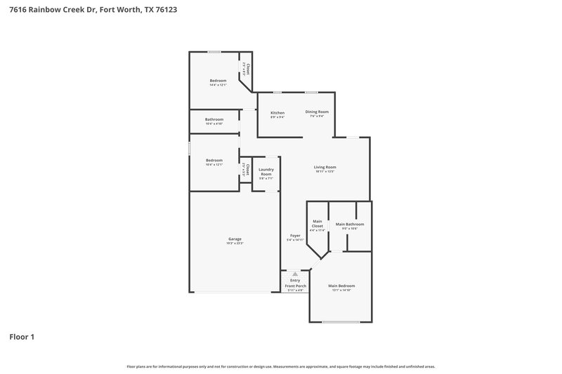 1,895/Mo, 7616 Rainbow Creek Dr Fort Worth, TX 76123 Floor Plan View