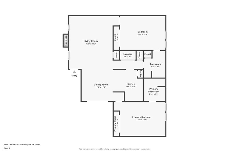 1,885/Mo, 4619 Timber Run Drive Arlington, TX 76001 Floor Plan View