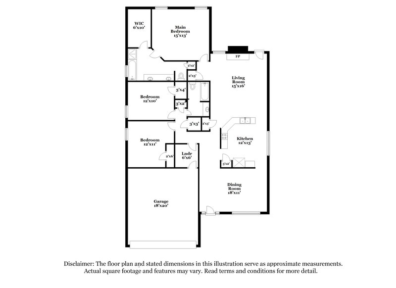 2,295/Mo, 2808 Earle Dr Grand Prairie, TX 75052 Floor Plan View