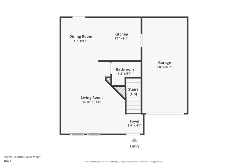 1,790/Mo, 4525 Via James Jacob Dallas, TX 75211 Floorplan View