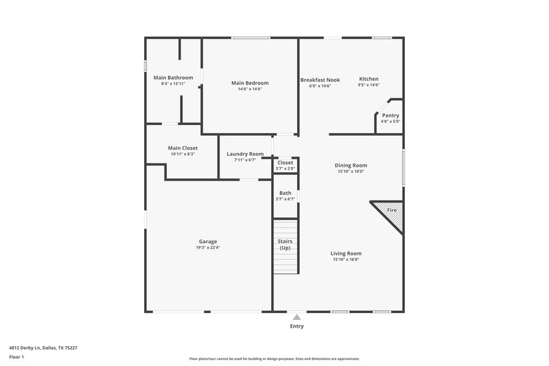 2,260/Mo, 4812 Derby Ln Dallas, TX 75227 Floor Plan View