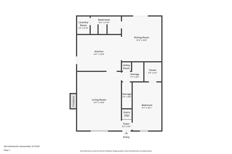 2,080/Mo, 347 Linkview Duncanville, TX 75137 Floor Plan View
