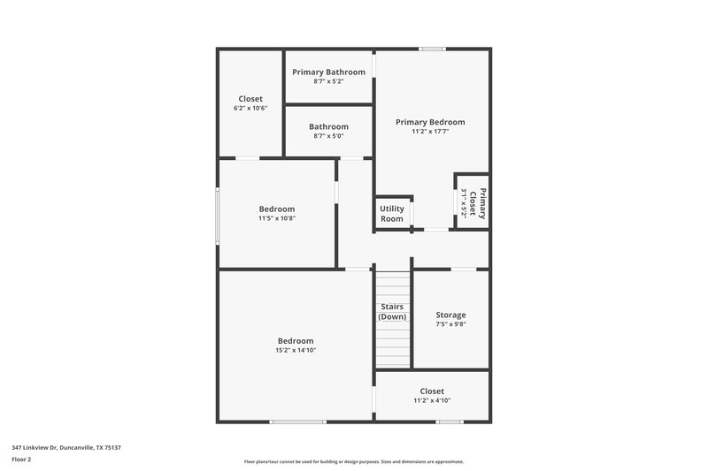 2,080/Mo, 347 Linkview Duncanville, TX 75137 Floor Plan View 2